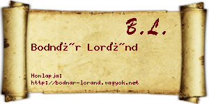 Bodnár Loránd névjegykártya